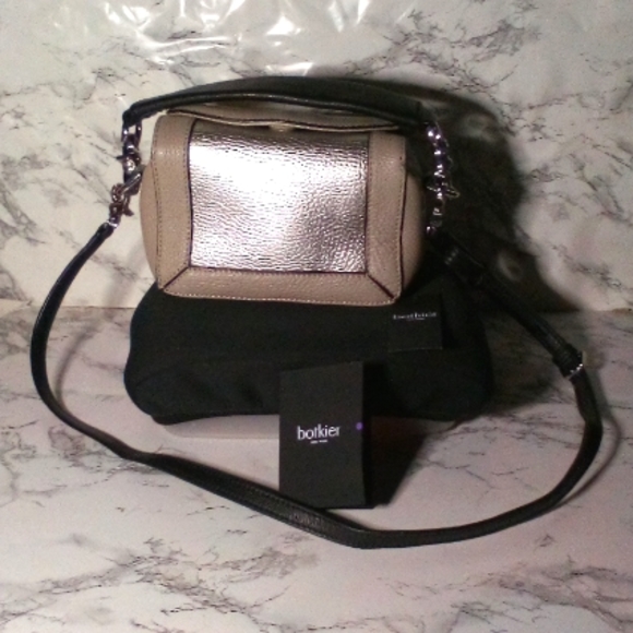NWT "Rare Find" Botkier Small Barrow leather Crossbody bag Mineral grey - Picture 2 of 16